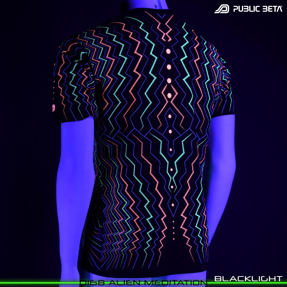 Alien Meditation D168 UV T-Shirt / Blacklight Active Psy T-Shirt