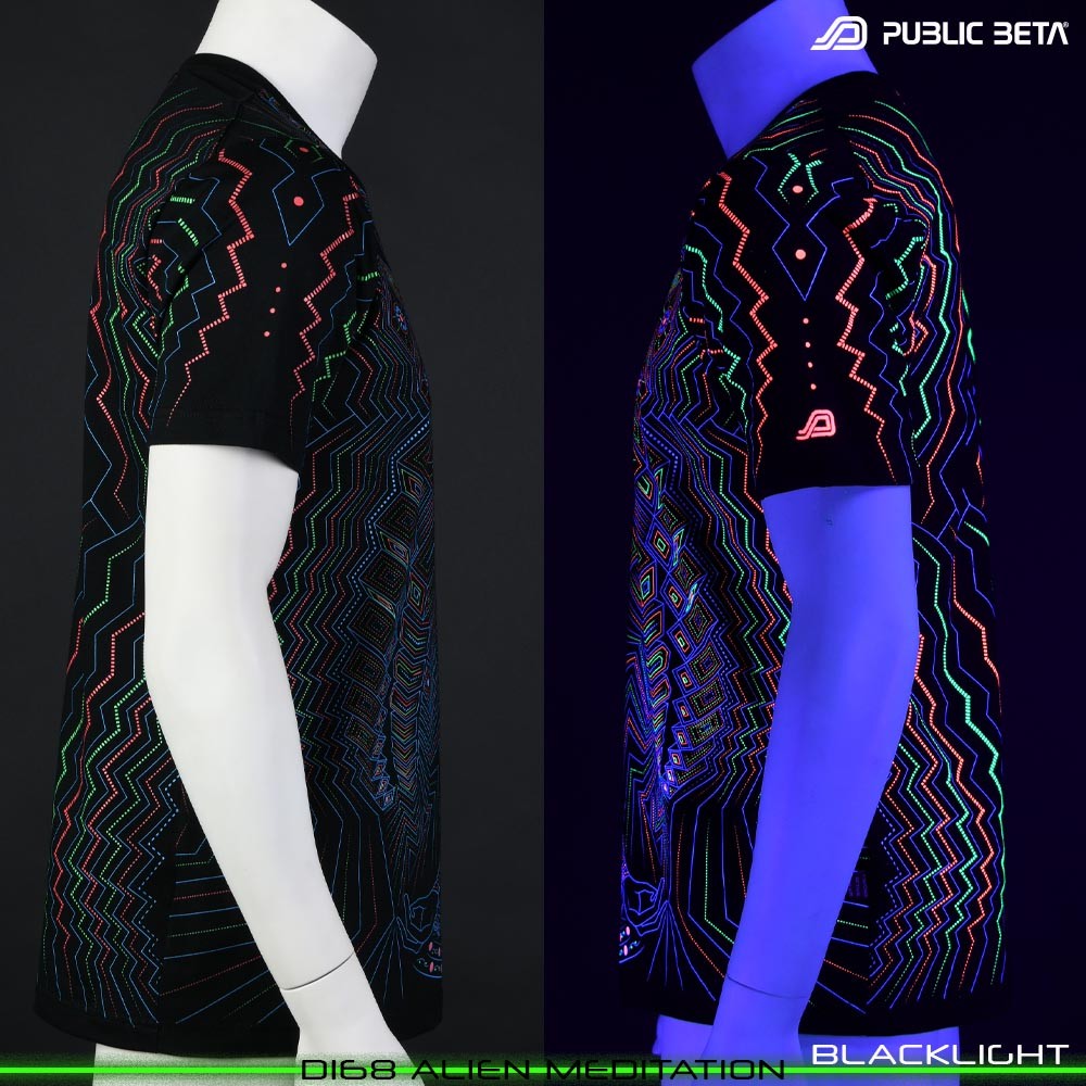 Alien Meditation D168 UV T-Shirt / Blacklight Active Psy T-Shirt