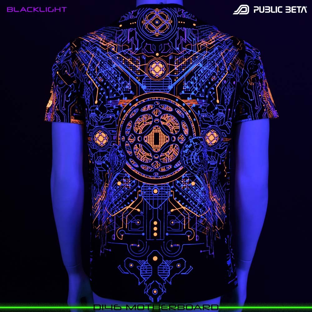 Blacklight T-Shirt. Psyclothing Psytrance festival wear