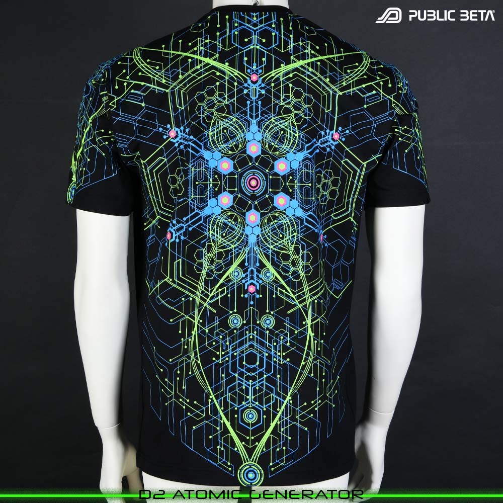 Atomic Generator Blacklight Psytrance T-Shirt by Public Beta Wear