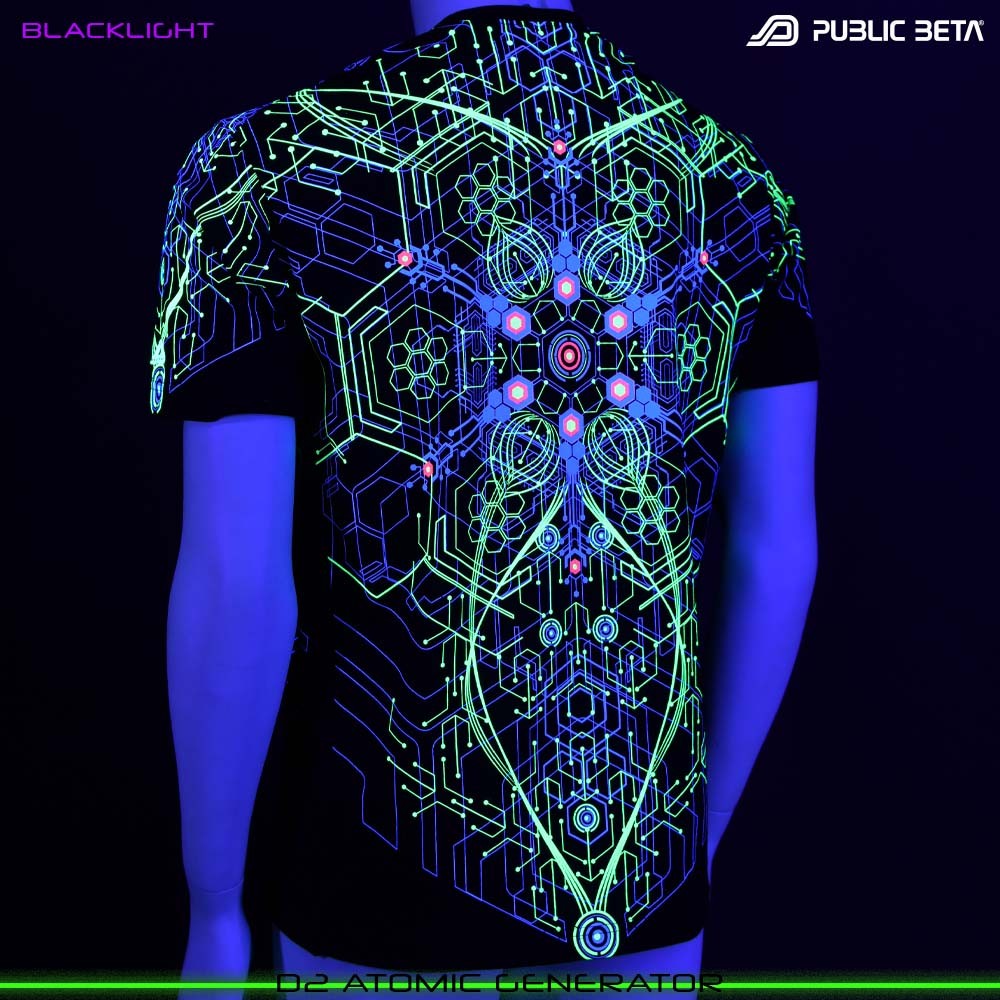 Atomic Generator Blacklight Psytrance T-Shirt by Public Beta Wear