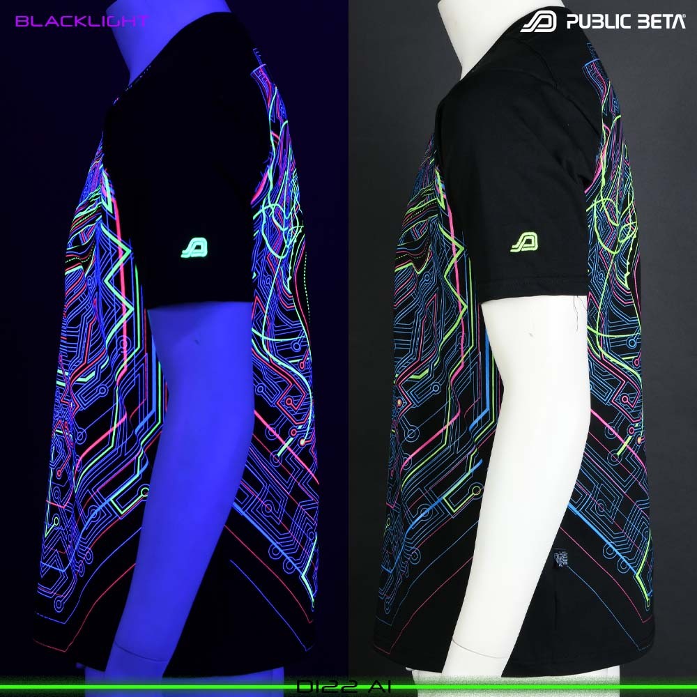AI Blacklight T-Shirt Psytrance Art on clothing