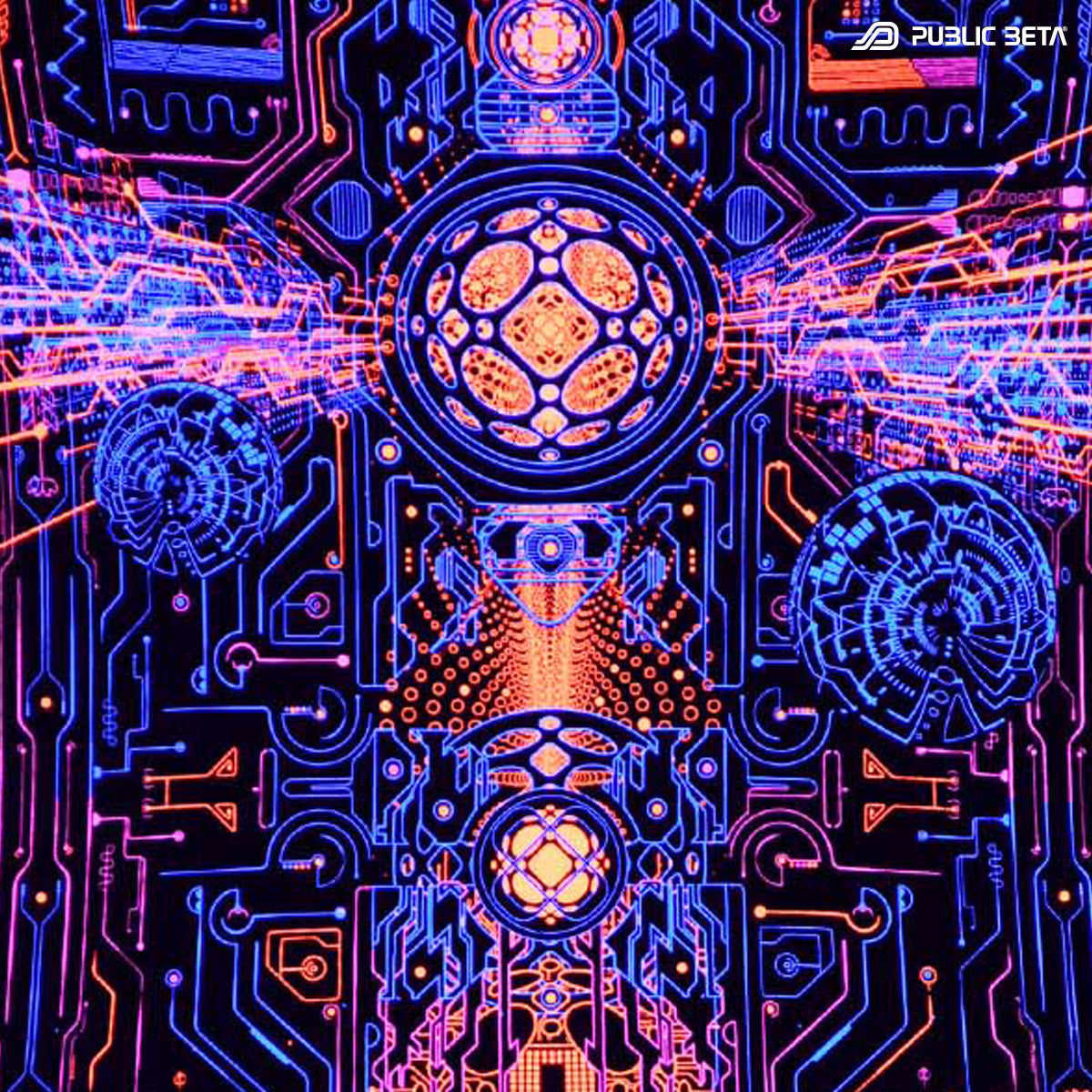 UV reactive visionary art print glowing under blacklight