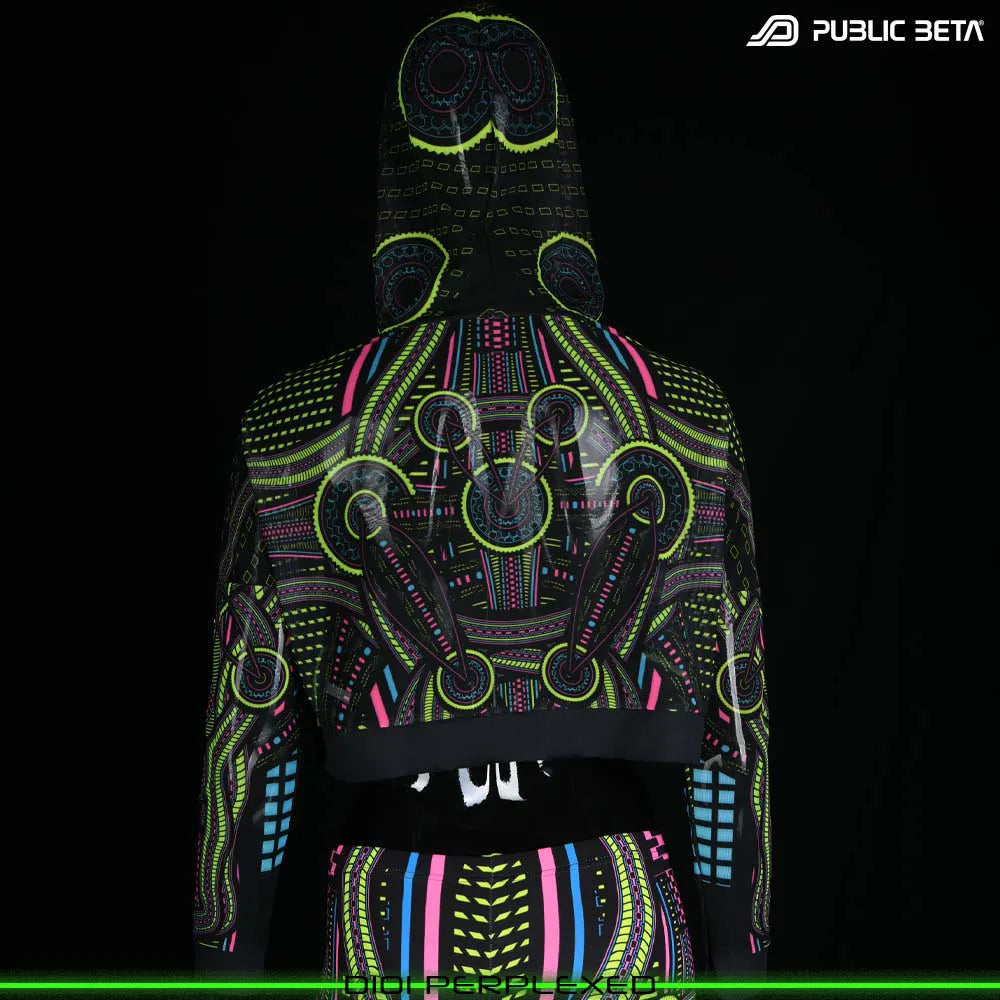 Perplexed D101 UV /Glow in Blacklight Hooded Mesh Top