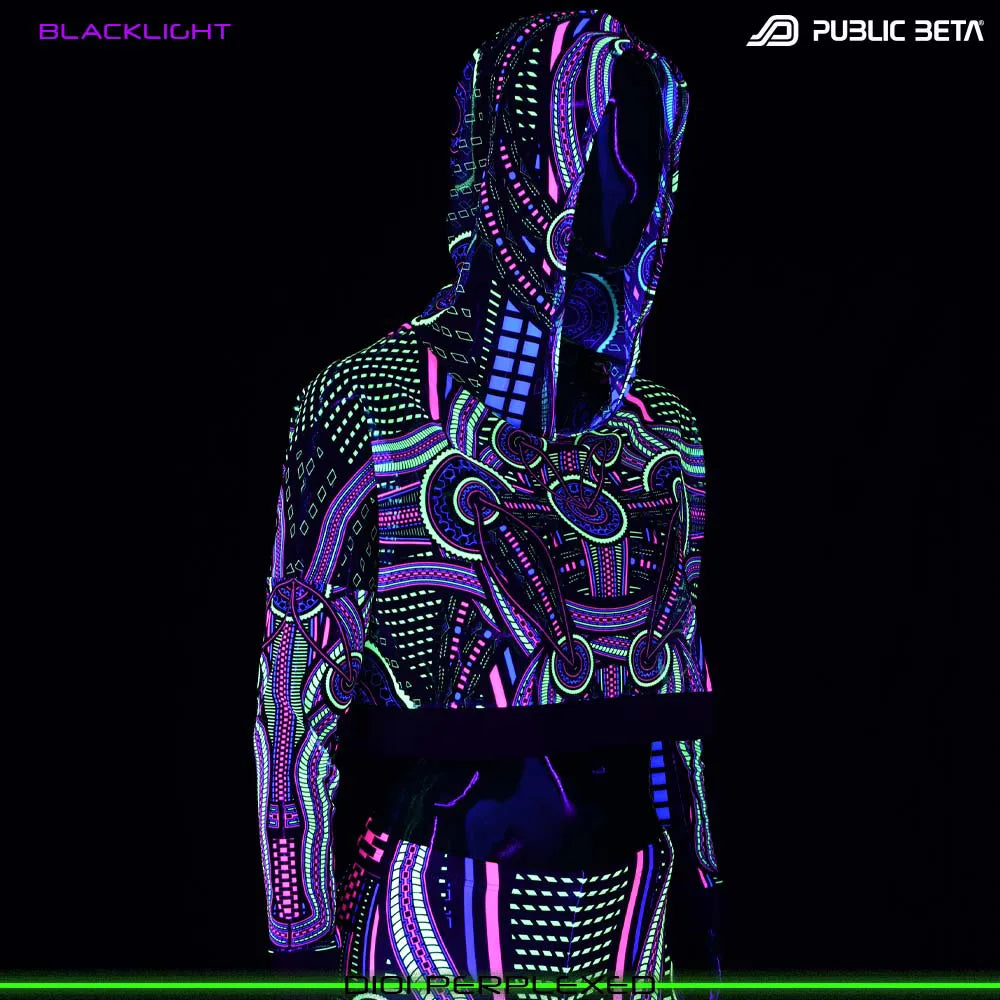 Perplexed D101 UV /Glow in Blacklight Hooded Mesh Top