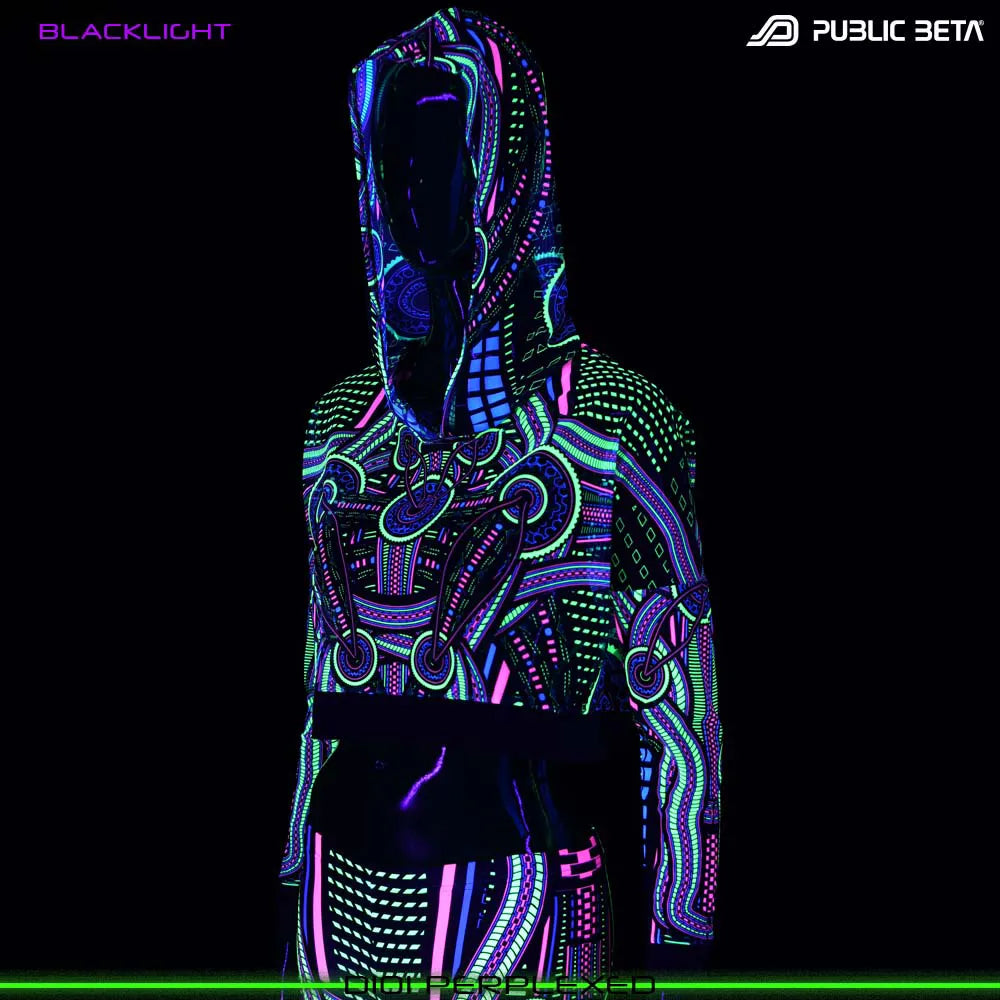 Perplexed D101 UV /Glow in Blacklight Hooded Mesh Top