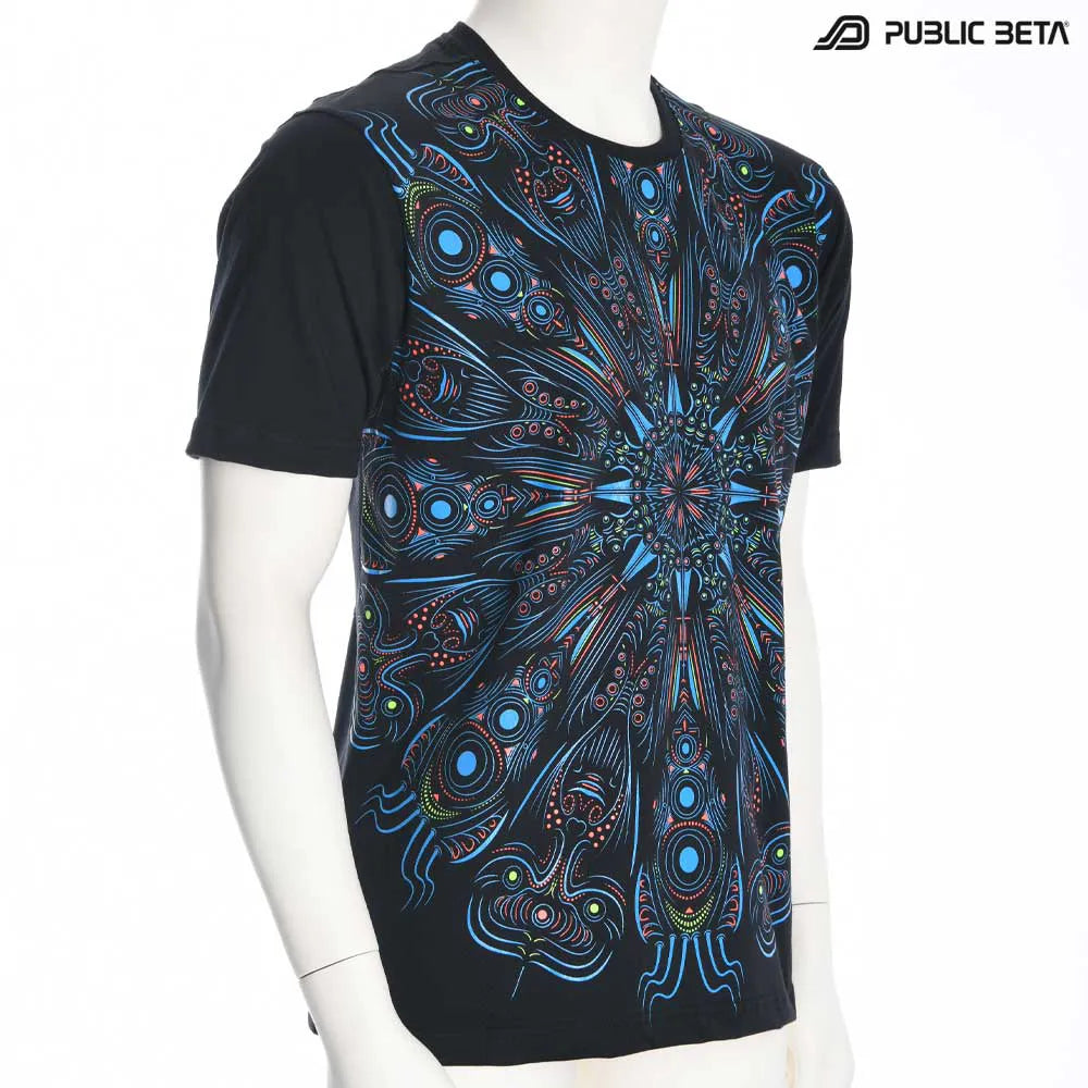 T-shirt with psychedelic UV-reactive graphics
