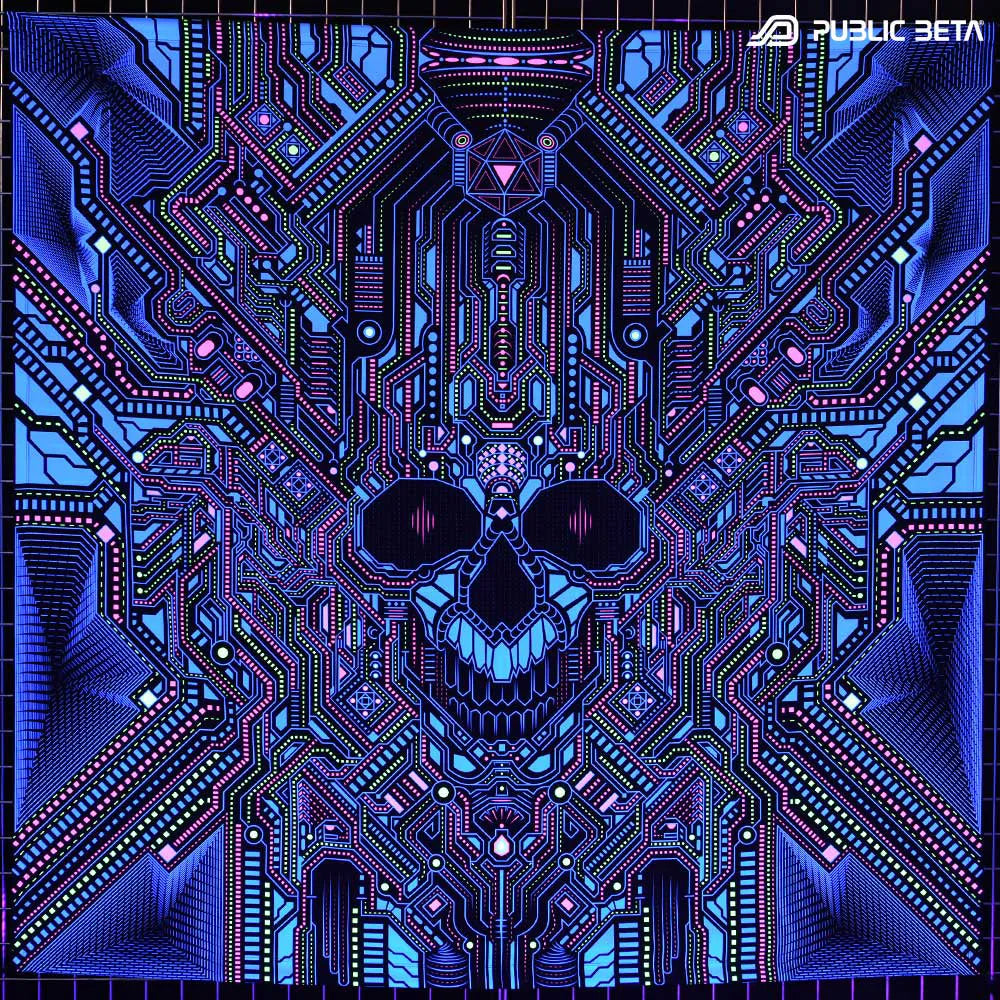 glow in blacklight art printed tapestry