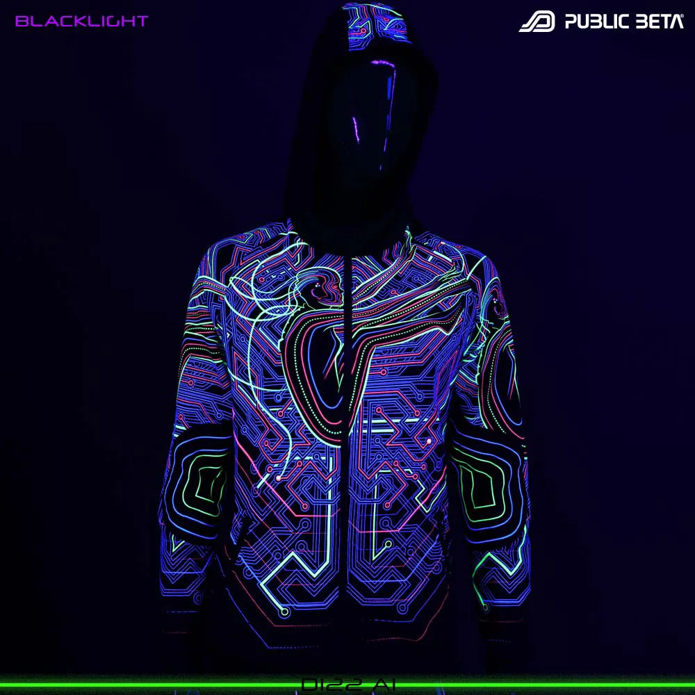 AI D122 UV / Glow in Blacklight Hooded Sweater
