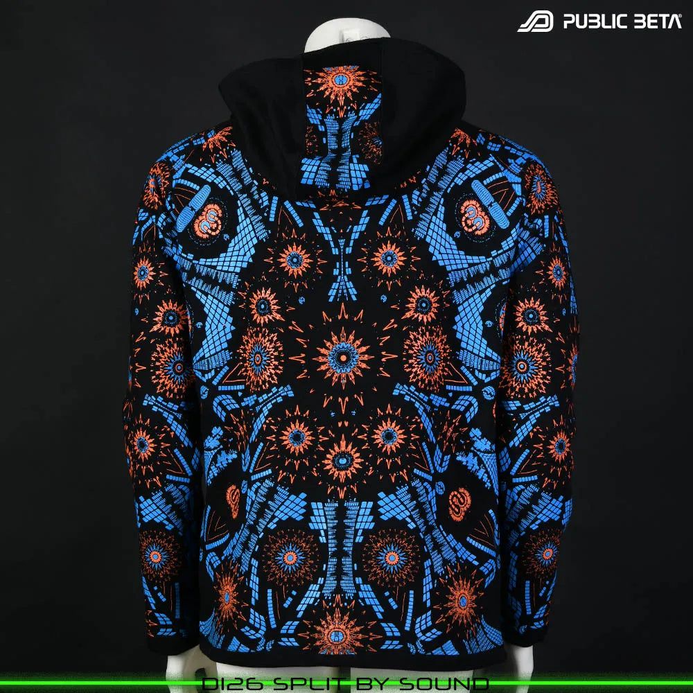 Split by Sound D126 Hooded Sweater / Glow in Blacklight Psywear