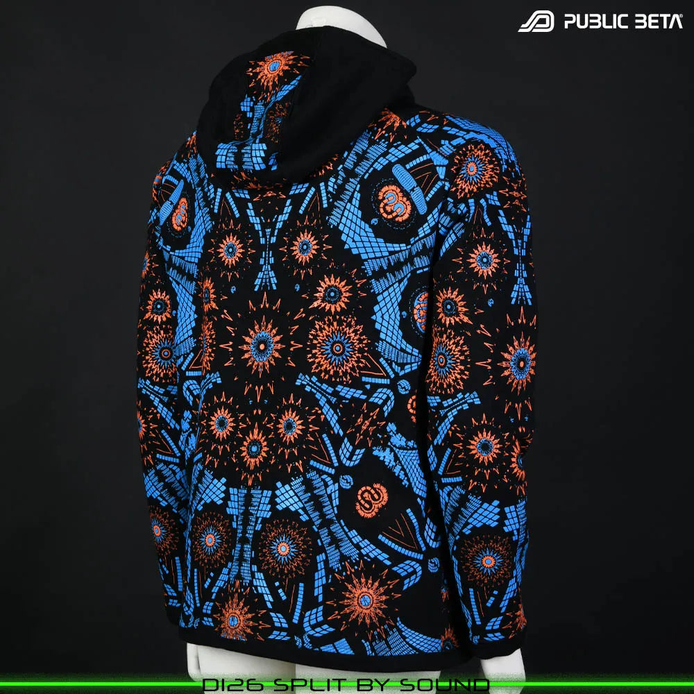 Split by Sound D126 Hooded Sweater / Glow in Blacklight Psywear