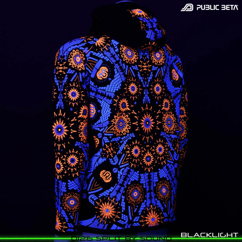 Split by Sound D126 Hooded Sweater / Glow in Blacklight Psywear