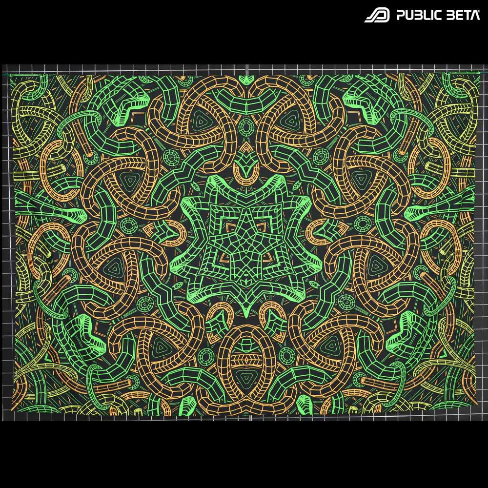 Knoty D143 Blacklight Active Psyart Tapestry