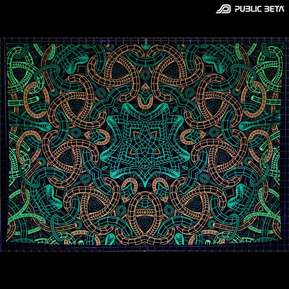 glow in blacklight art printed tapestry