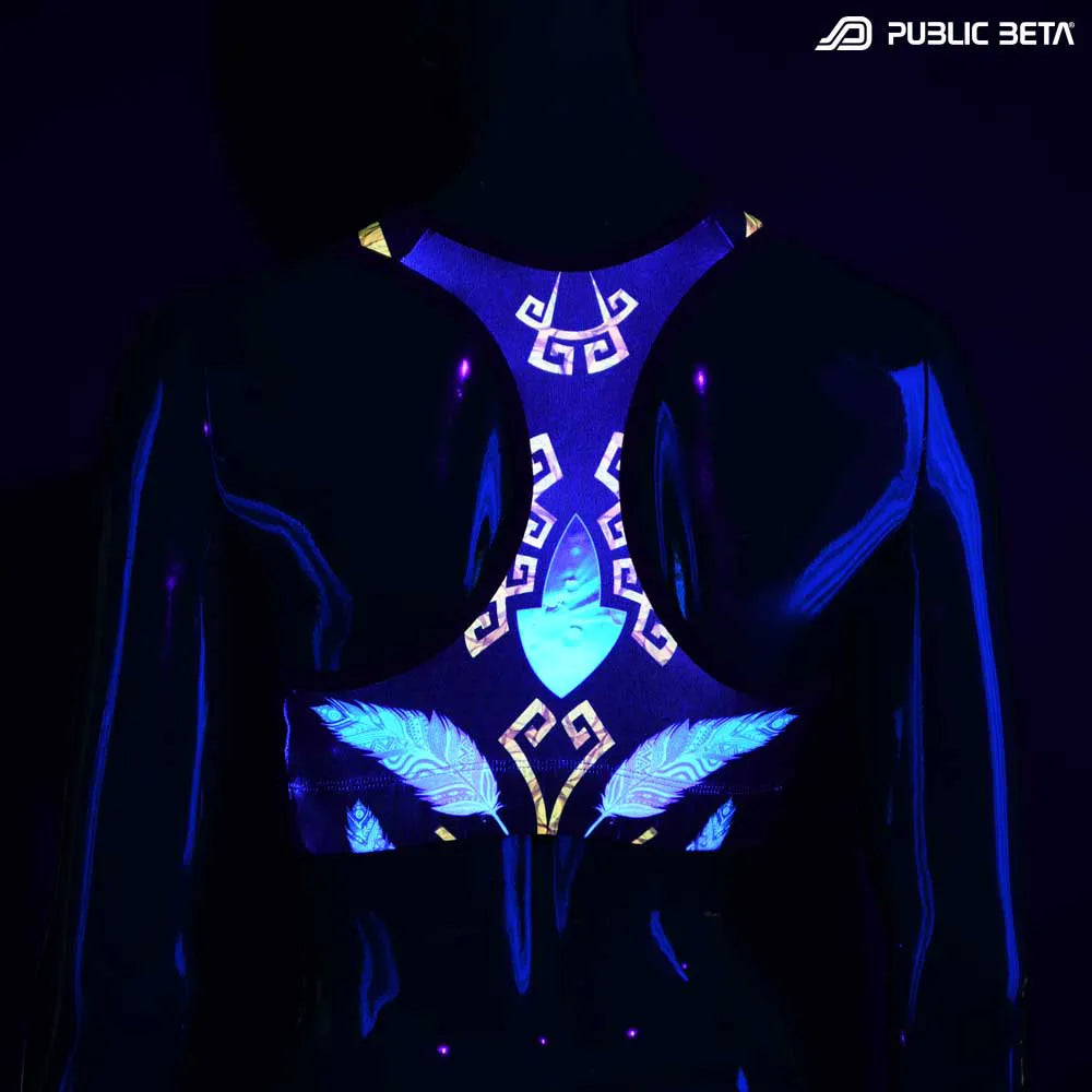 Active top with organic UV-reactive print