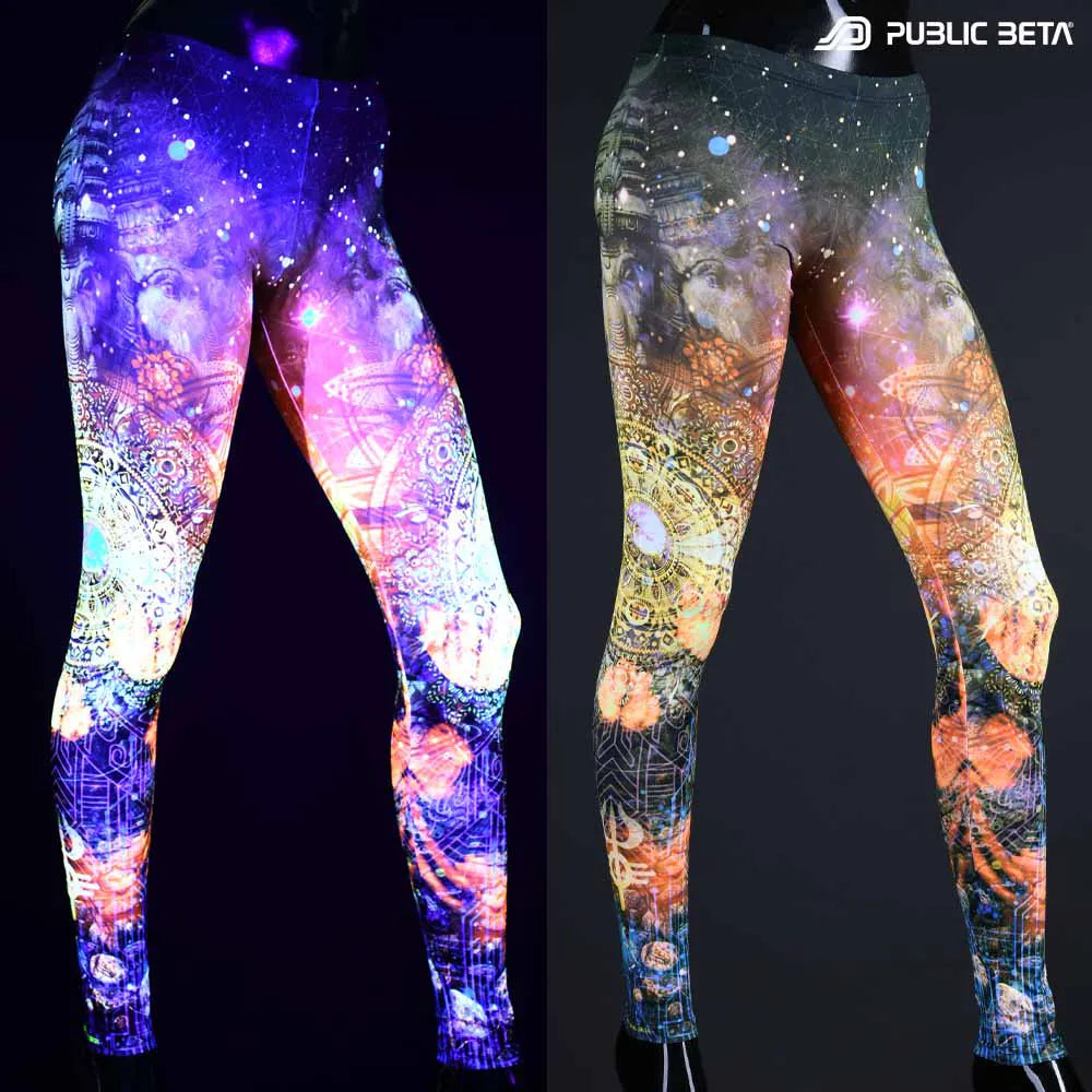 Glow in Blacklight Leggings with Digital Print 