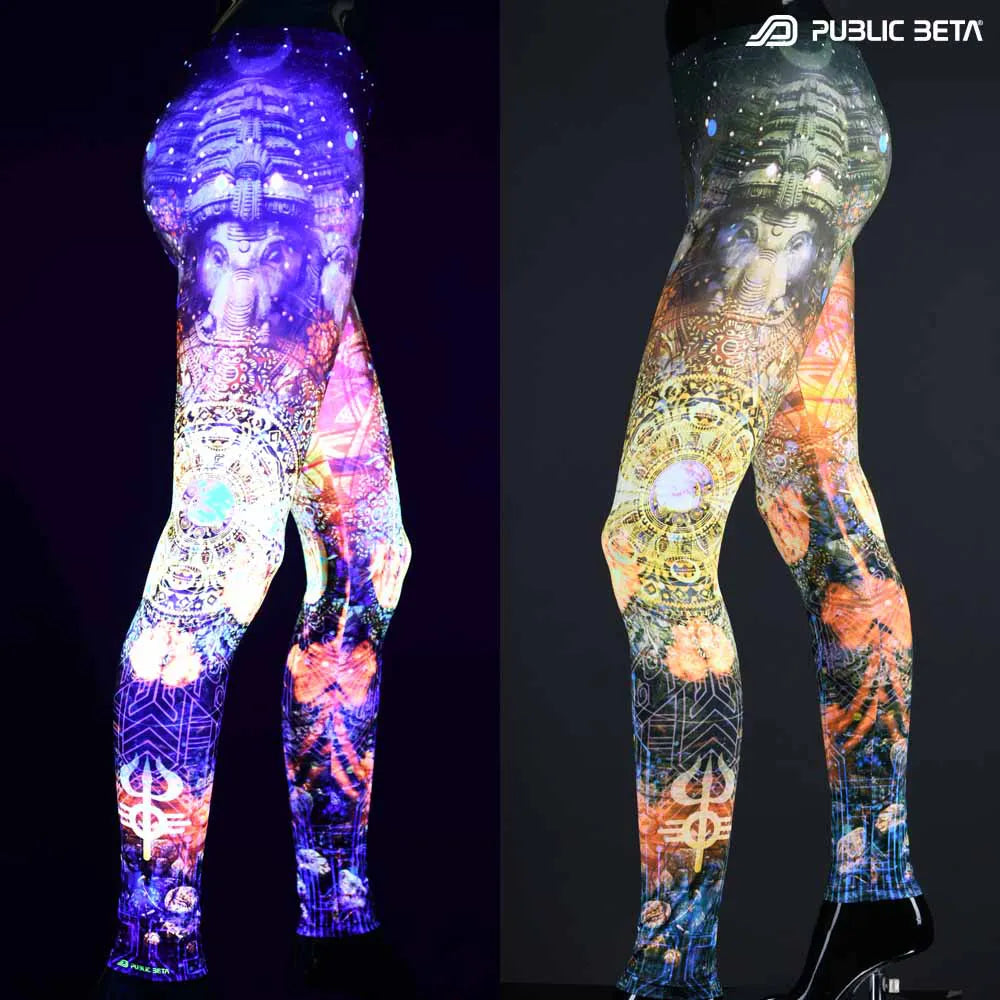 Glow in Blacklight Leggings with Digital Print 