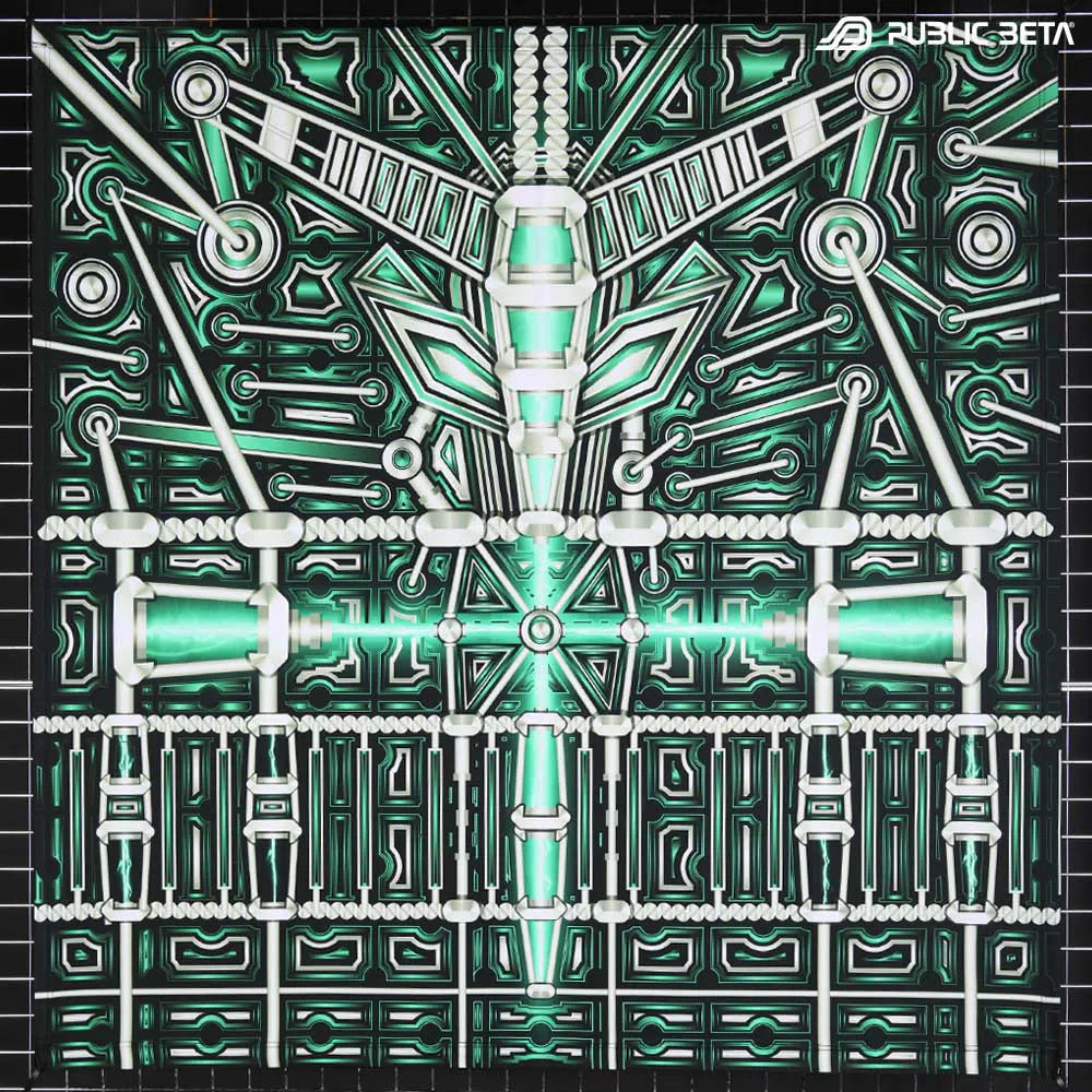 PlazmaHeart D154 Blacklight Active Psyart Tapestry