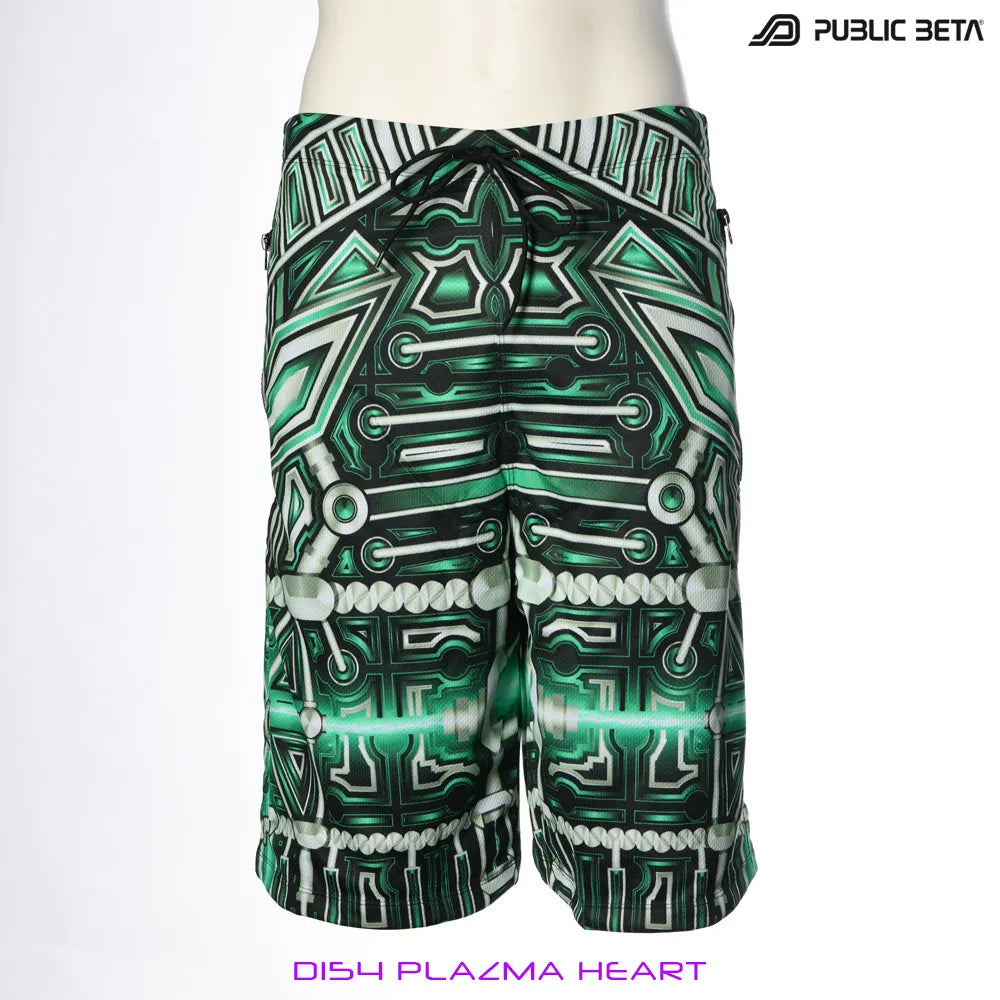 Boardshorts with UV-reactive psychedelic print 