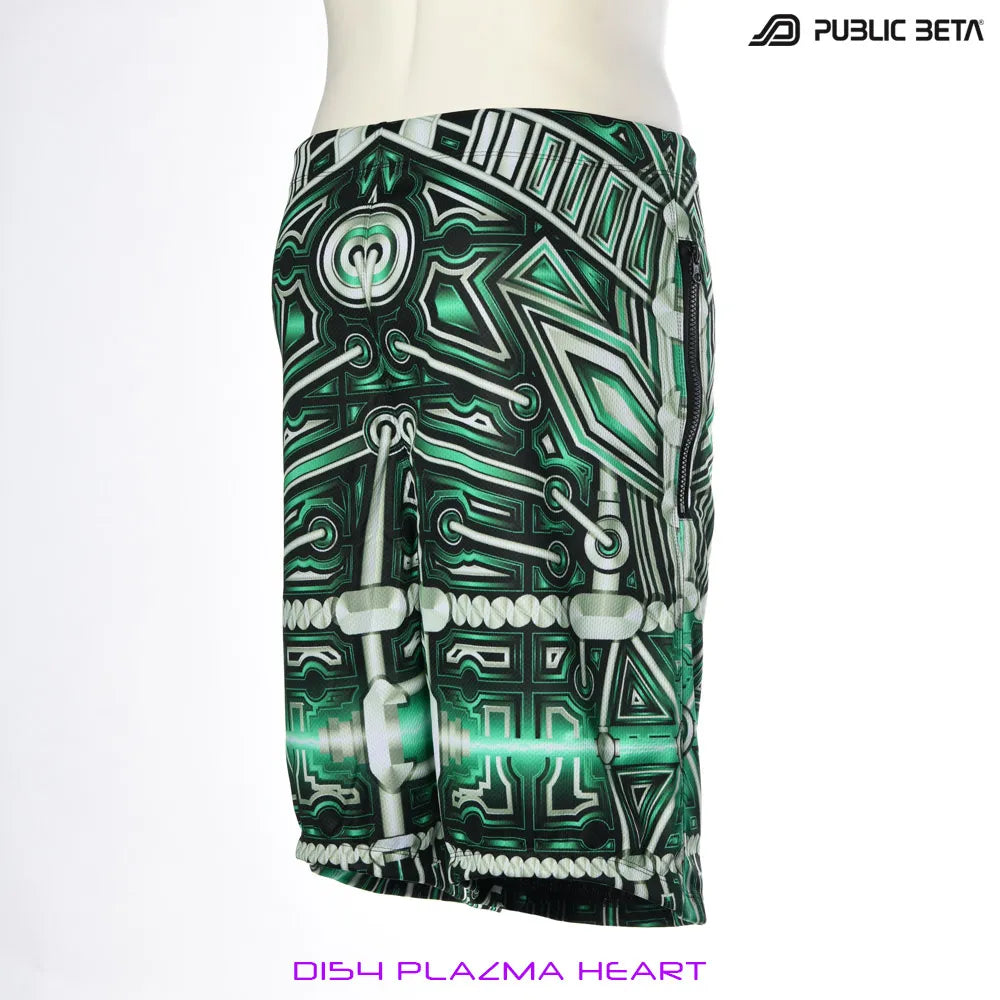 Boardshorts with UV-reactive psychedelic print 