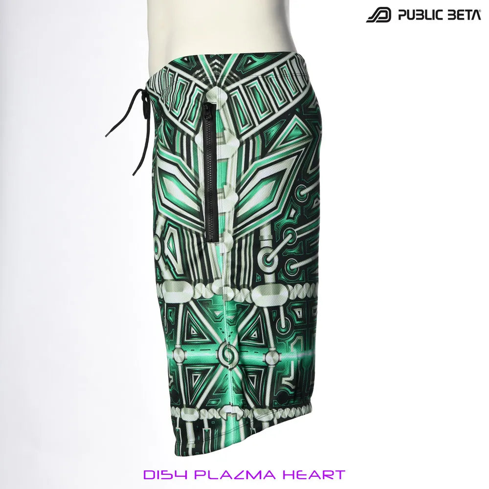 Boardshorts with UV-reactive psychedelic print 