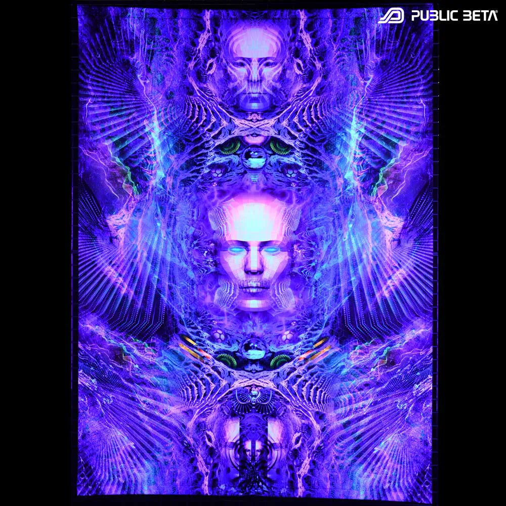 Blacklight Active Art Tapestry / Shamanic Dream D156
