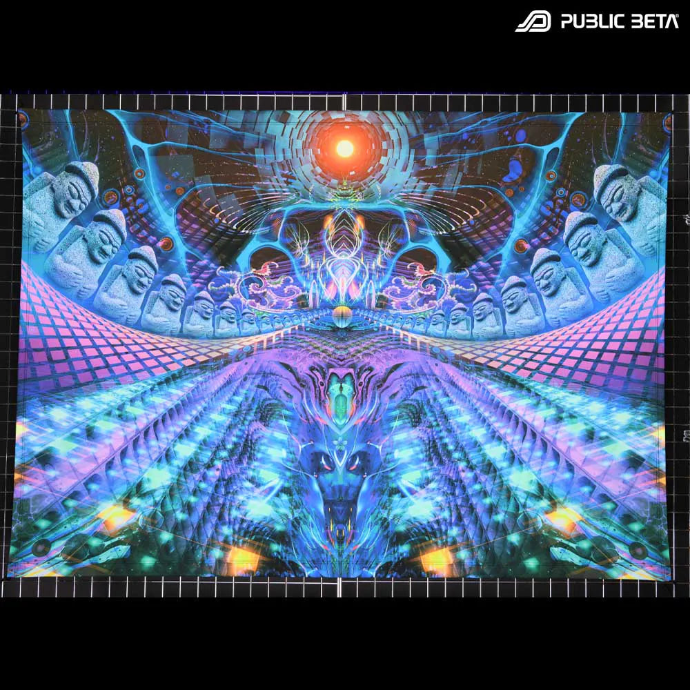 Sun Temple D163 Blacklight Active Tapestry