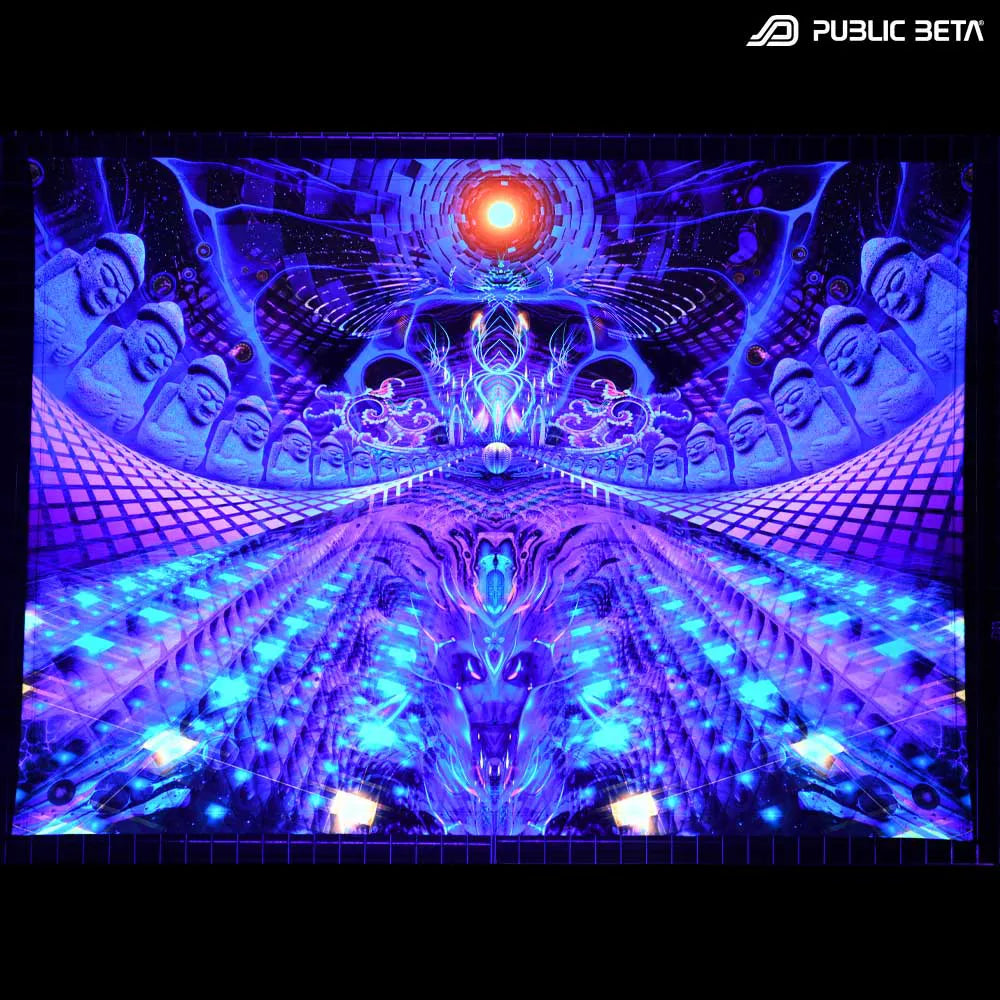 glow in blacklight art printed tapestry