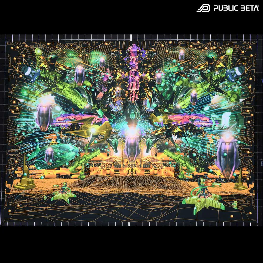 Blacklight Art Wallhanging / Ziggurat D164
