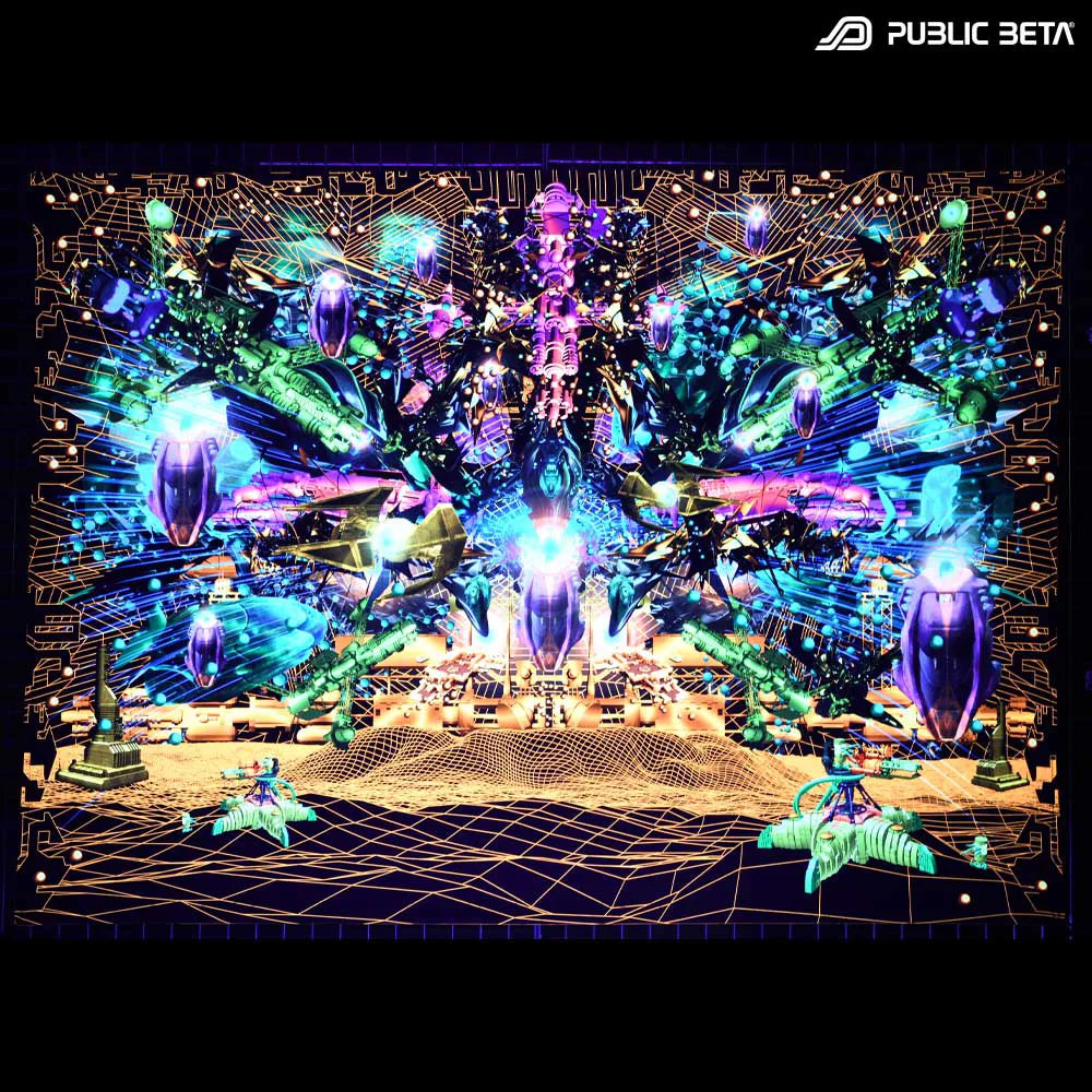 Blacklight Art Wallhanging / Ziggurat D164