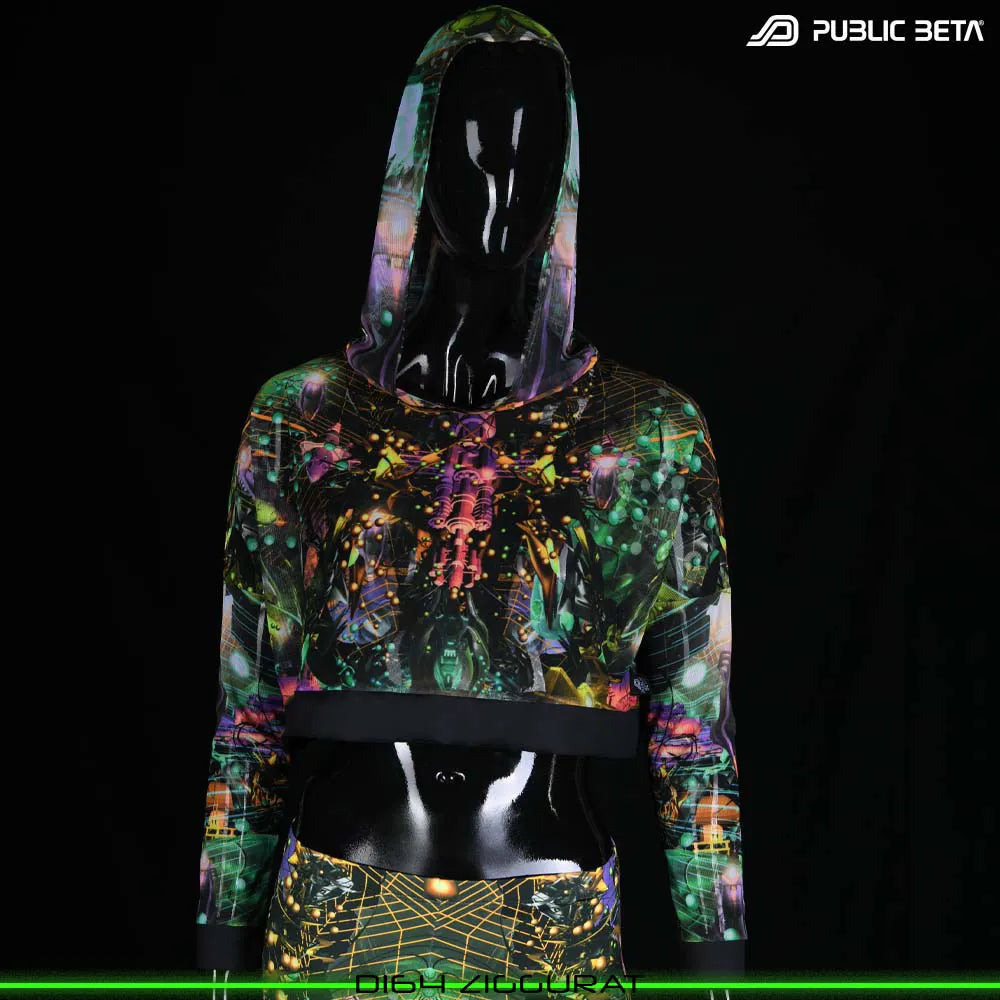 Ziggurat D164 /UV Active Hooded Mesh Top