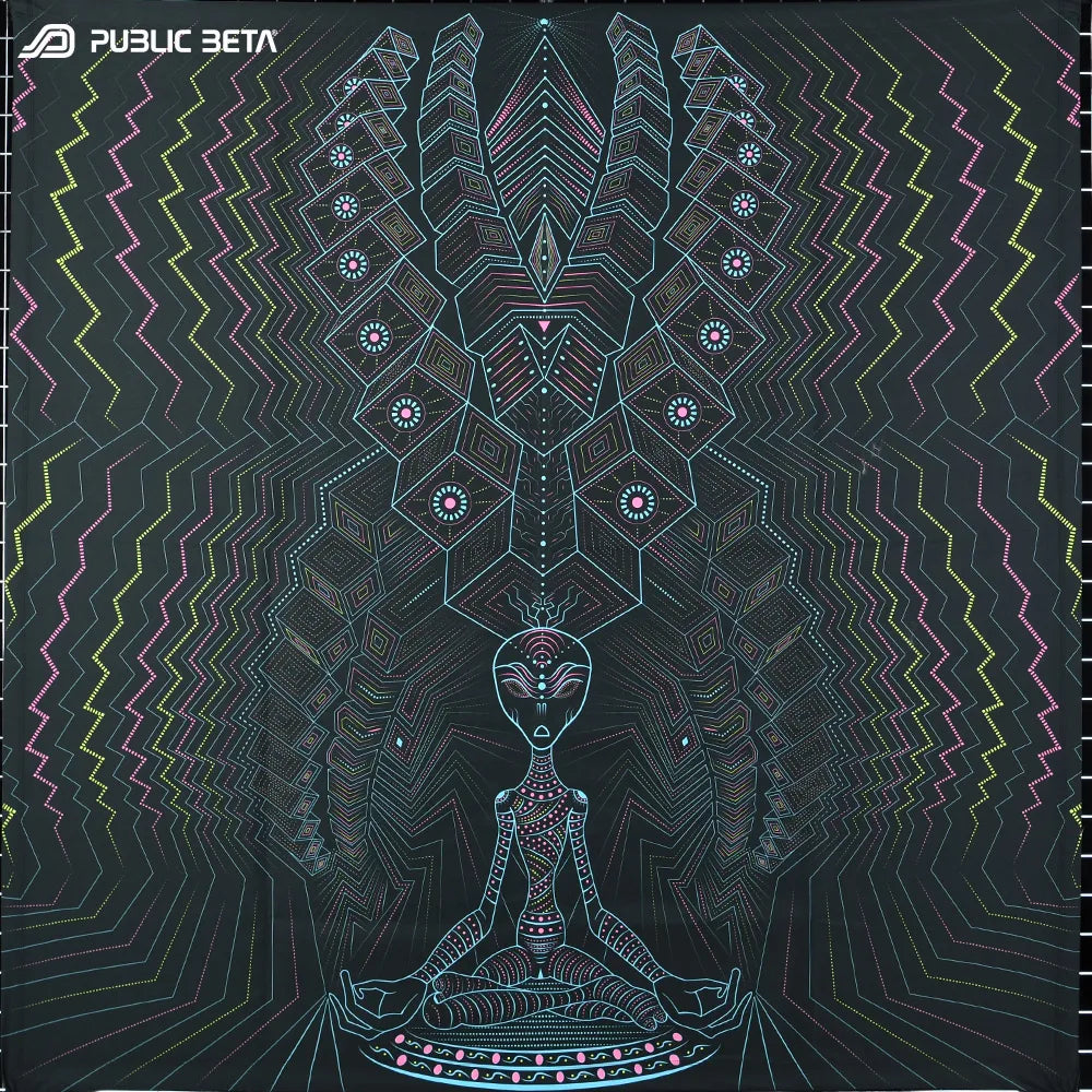 Blacklight Art Wallhanging / Alien Meditation D168