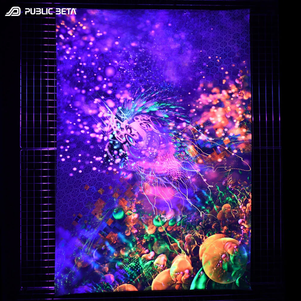 Metamorphosis D169 Blacklight Active Psyart Tapestry