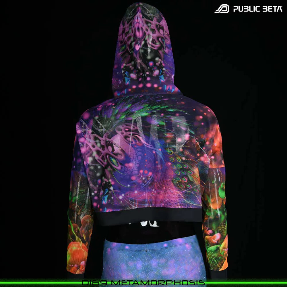 Metamorphosis D169 /UV Active Hooded Mesh Top
