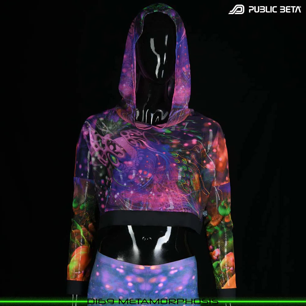 Metamorphosis D169 /UV Active Hooded Mesh Top