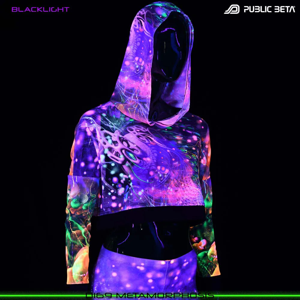 Metamorphosis D169 /UV Active Hooded Mesh Top