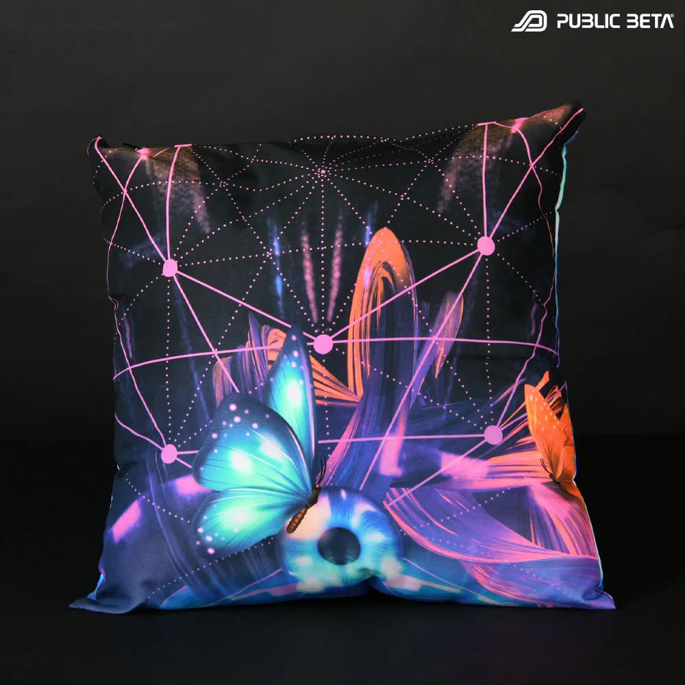 Cushion Cover with UV-reactive graphics 