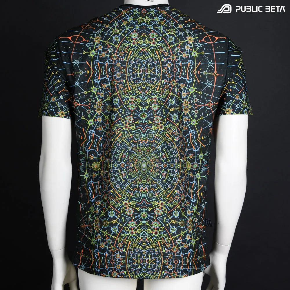DMT Glow in Blacklight T-Shirt by Public Beta Wear collaboration with Caos Conzept