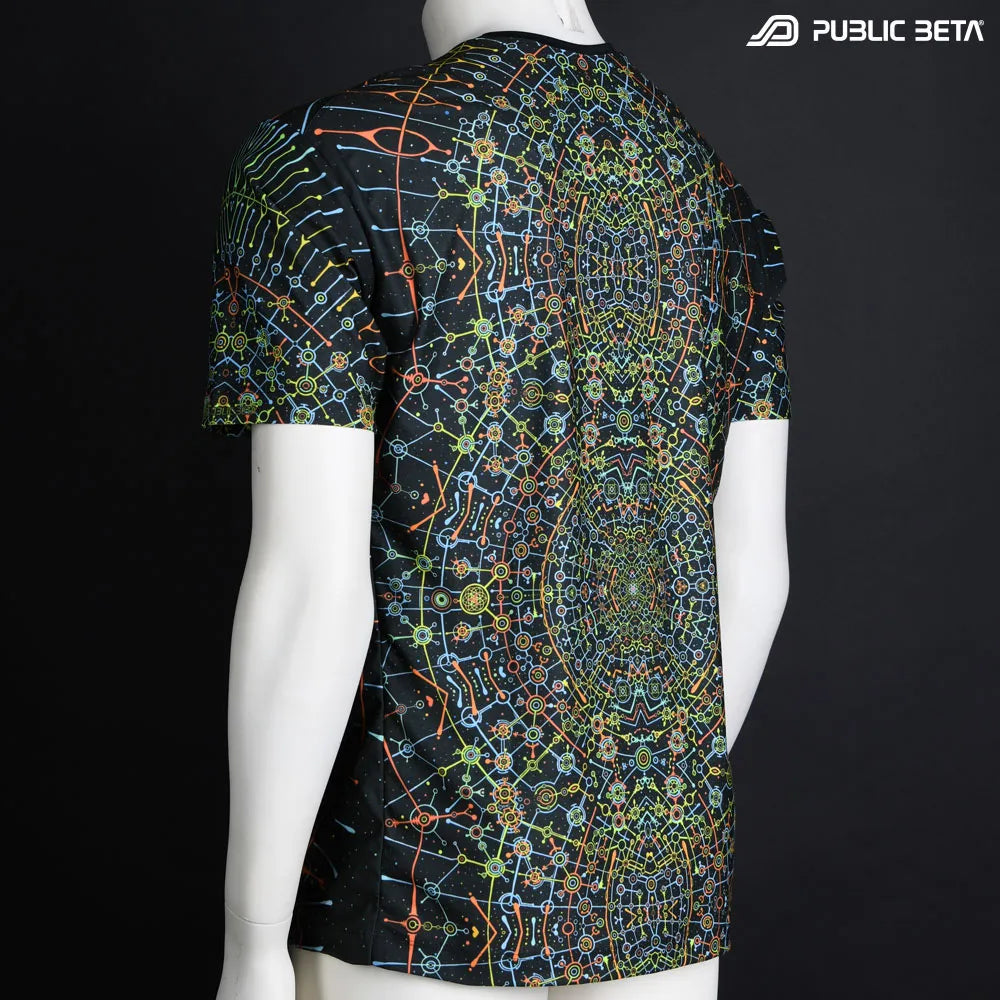 DMT Glow in Blacklight T-Shirt by Public Beta Wear collaboration with Caos Conzept