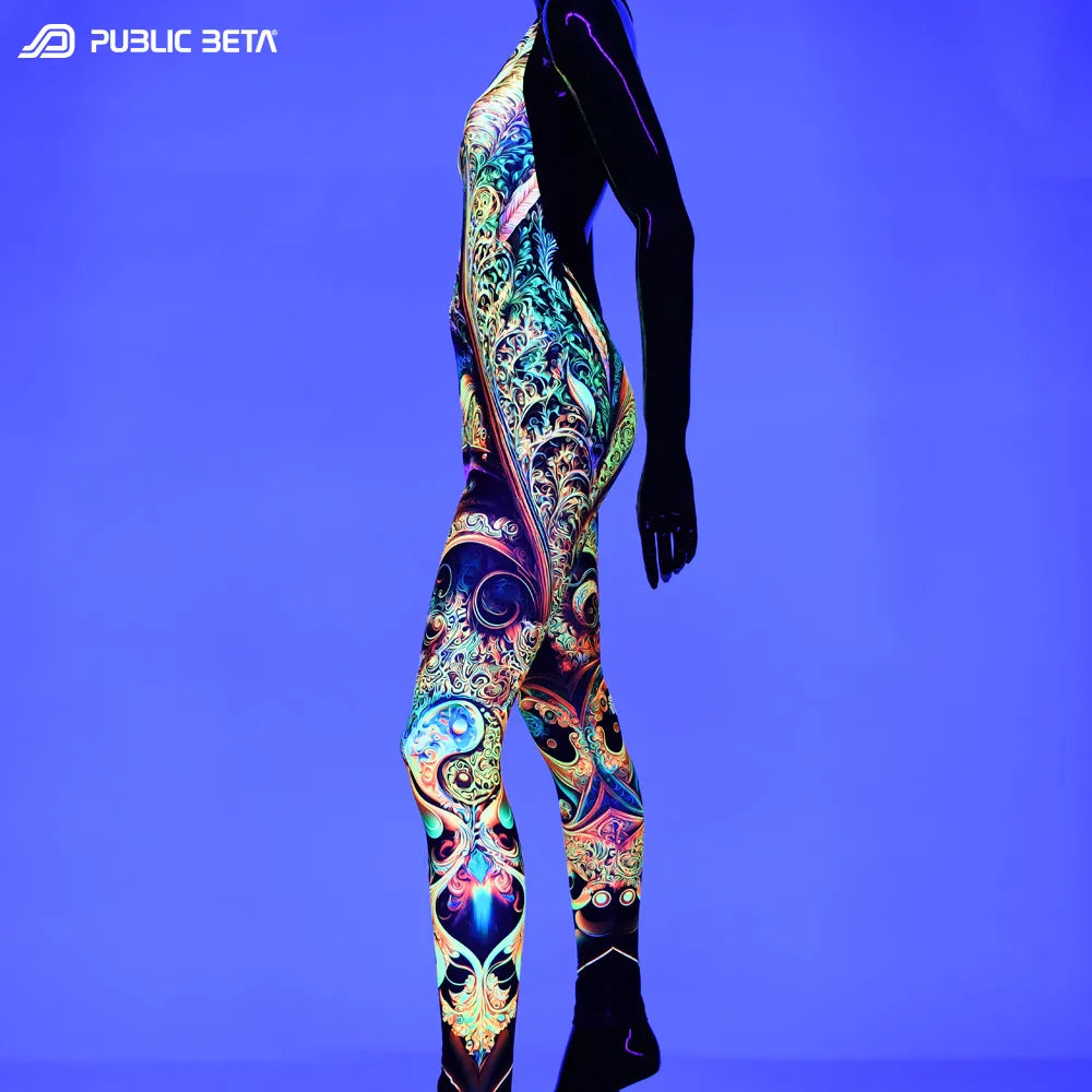 Fractal by Chaos Conzept UV D188 Blacklight Jumpsuit