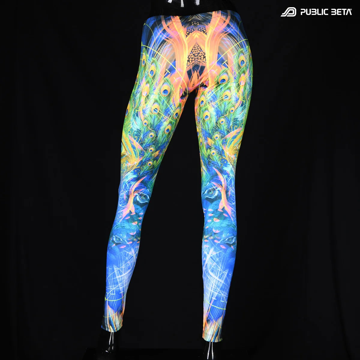 Leggings with uv reactive art print 