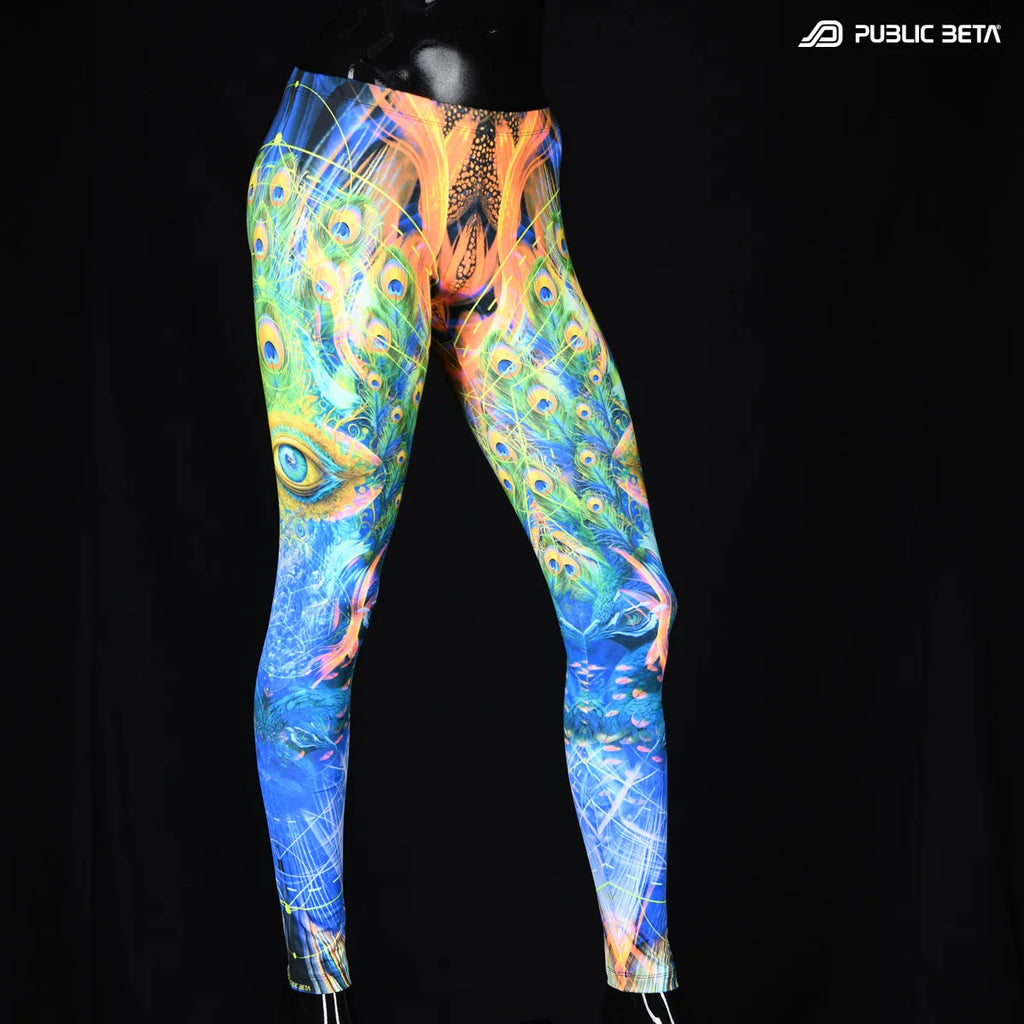 Leggings with uv reactive art print 