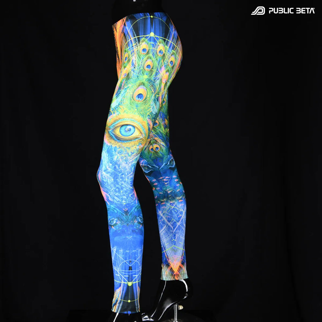 Leggings with uv reactive art print 