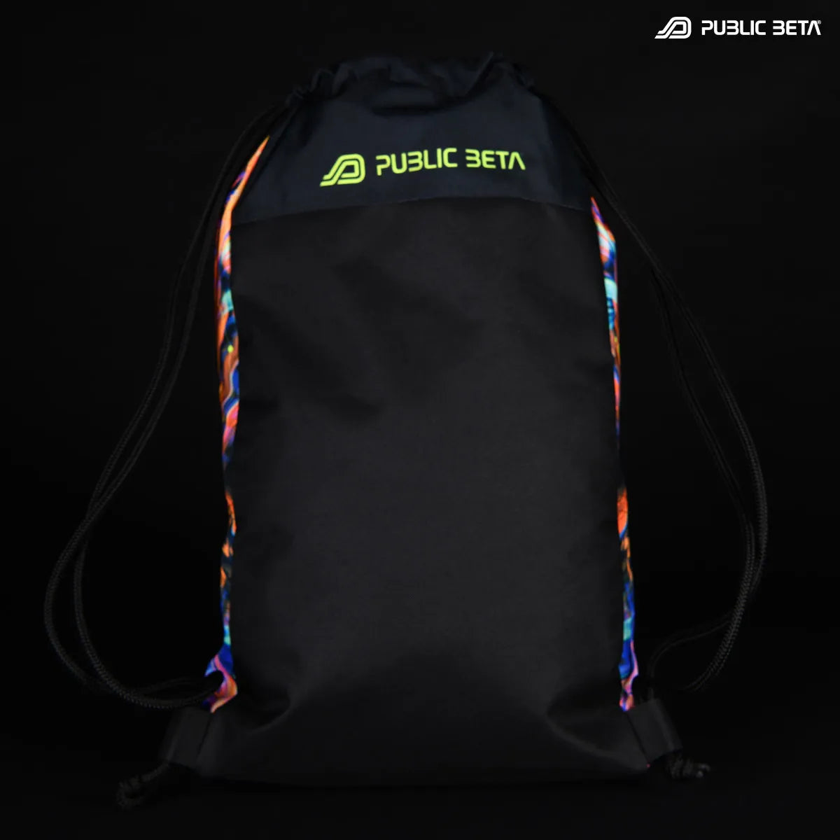 D202 Being Drawstring bag with UV-reactive psychedelic art graphics 