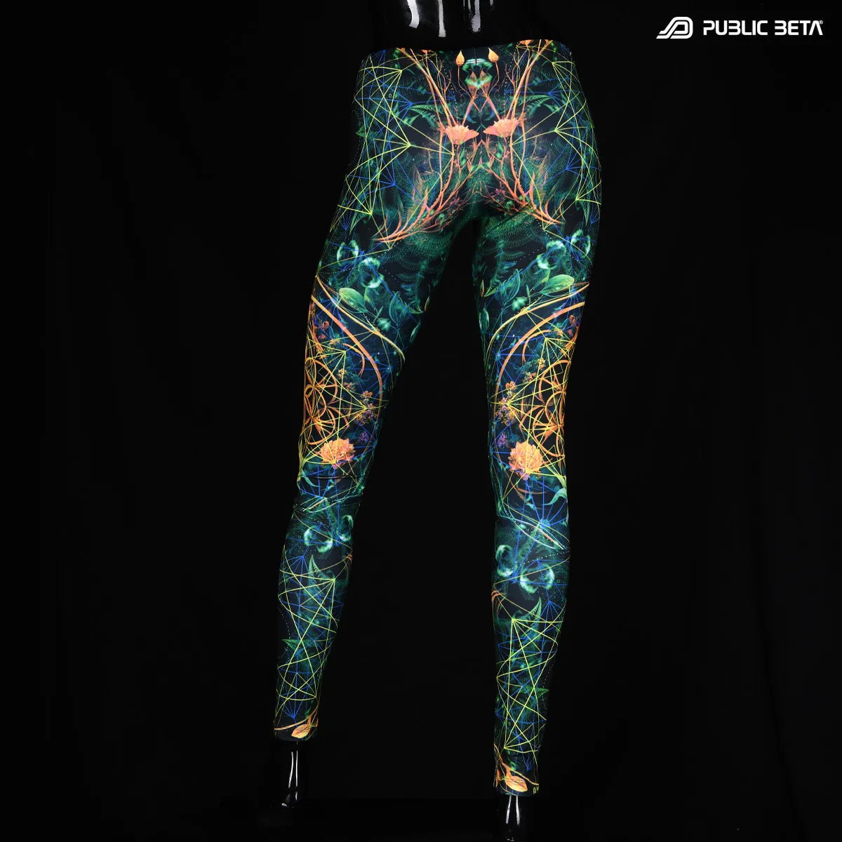 Leggings with uv reactive art print  