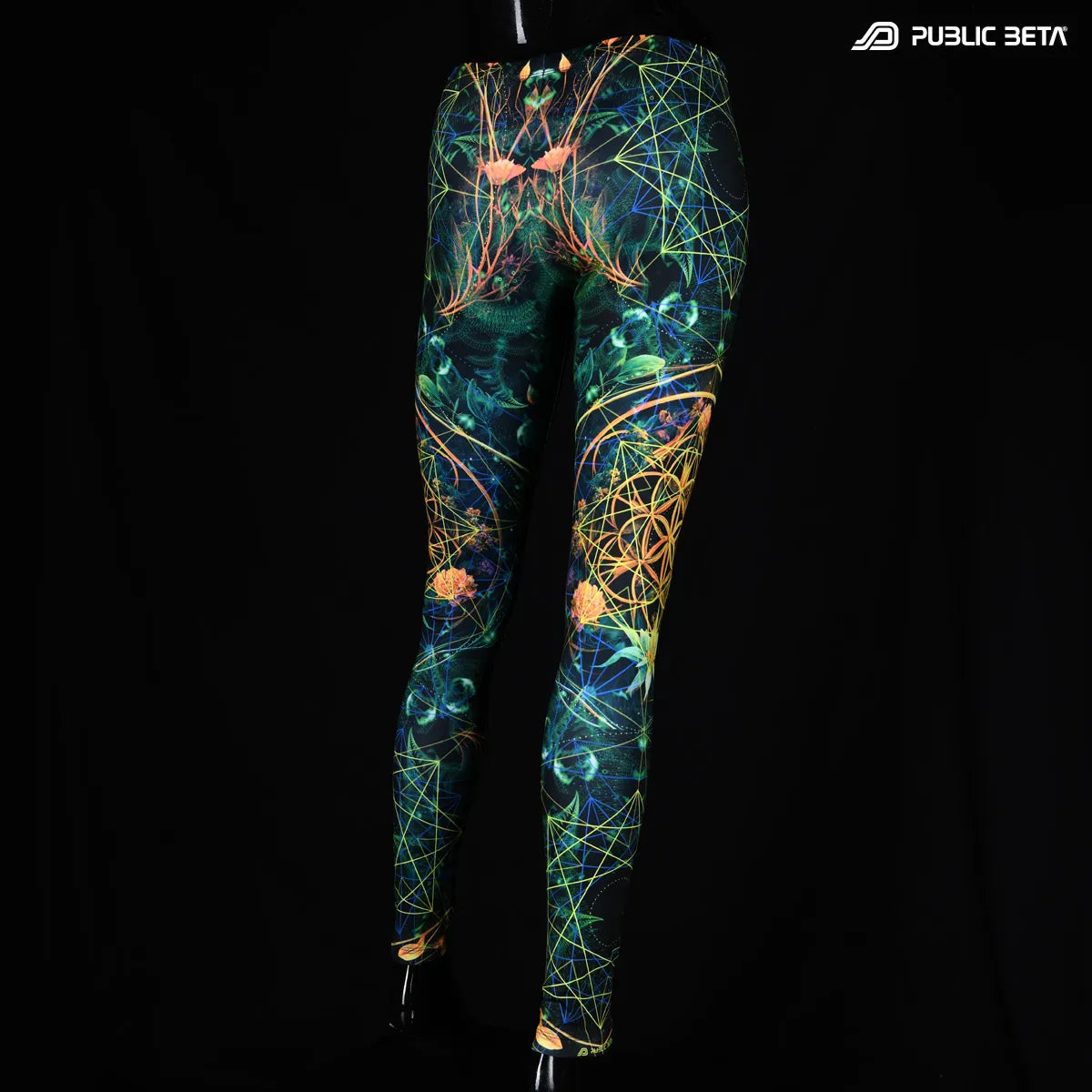 Leggings with uv reactive art print  