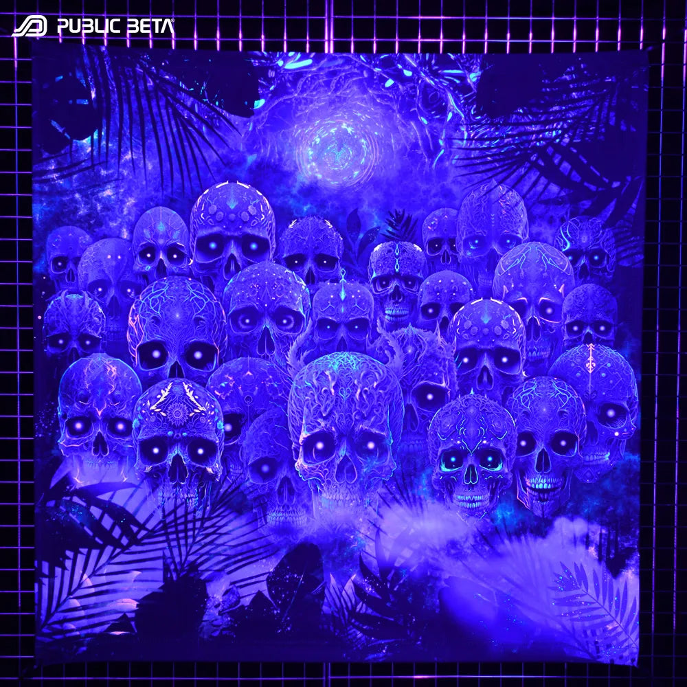 Dark Tribe D206 Blacklight Active Psyart Tapestry