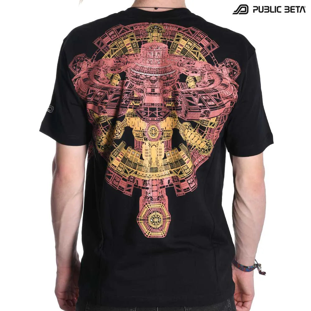 T-shirt with UV-reactive psychedelic print 