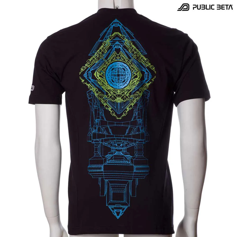 T-shirt with UV-reactive psychedelic print 