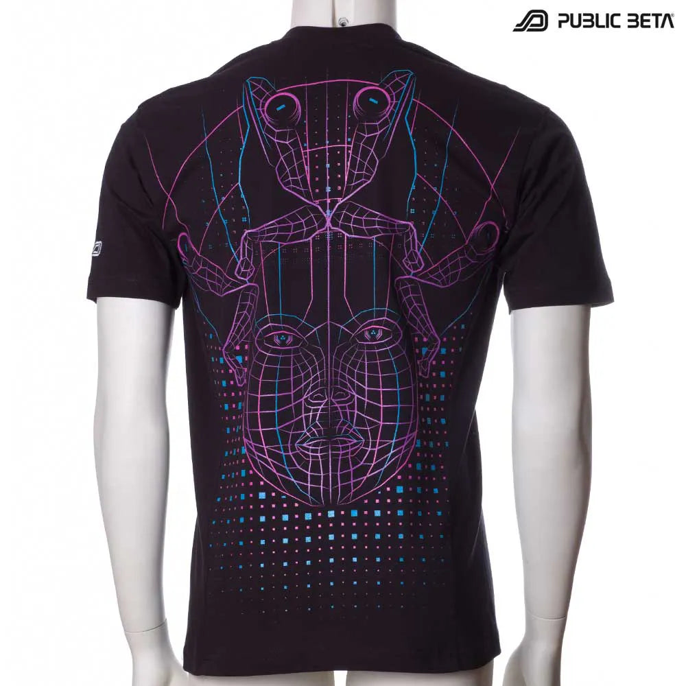 T-shirt with UV-reactive psychedelic art print 
